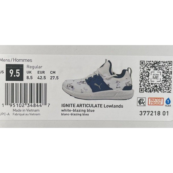 Puma Ignite Articulate Lowlands Golf Shoes Spikes Floral 377218 01 Mens Size 9.5 main image 8